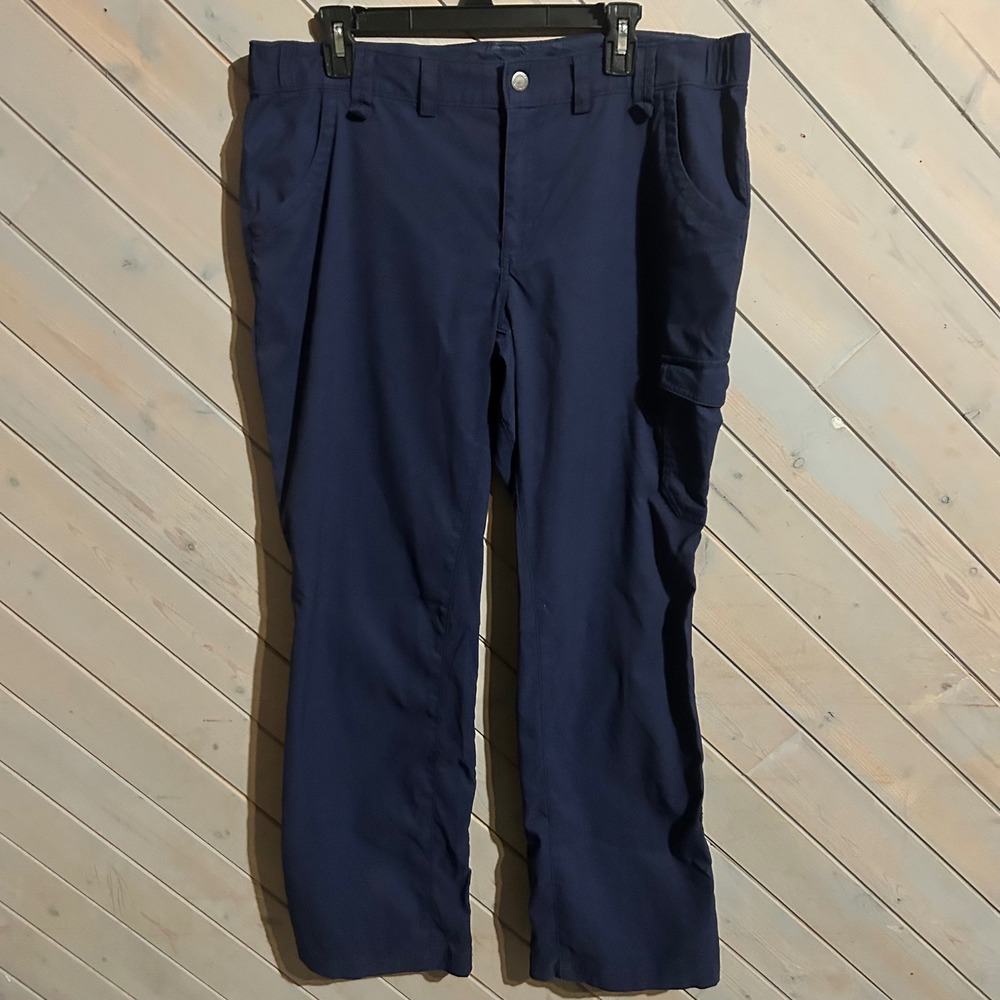 Duluth Trading Co. Mens Cargo Pants 16 x 33 Blue‎ Nylon Spandex Blend